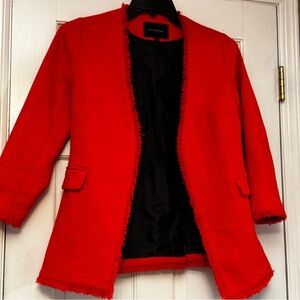 Banana Republic Vibrant Red Frayed Blazer